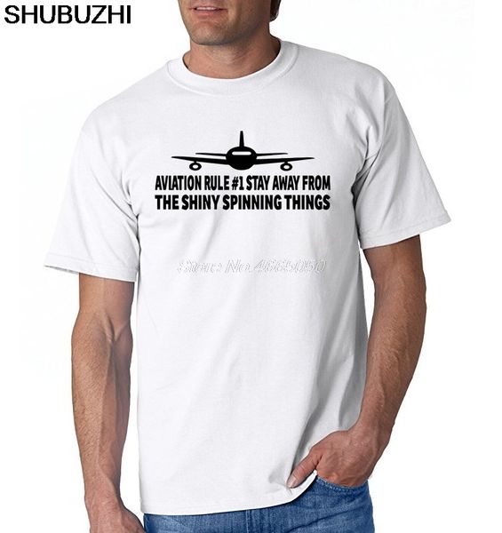 

aviation rule # stay away from the shiny spinning things aviation t shirt funny casual clothing euro size