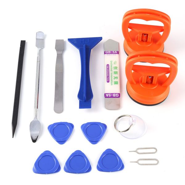 

15 in 1 opening repair pry tool lcd screen suction cup spudger kit set for tablet lapfor iphone 6 5s 4s