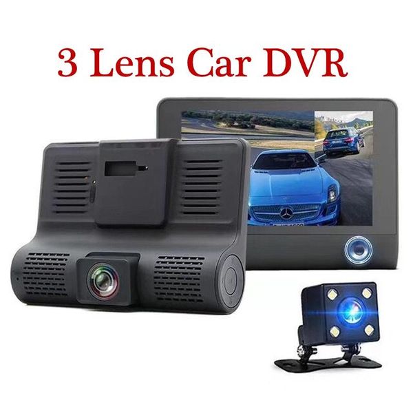 

4 car camera 170Â° wide angle with 3 lens car dvr cam recorder mirror recording dash cam rearview camera