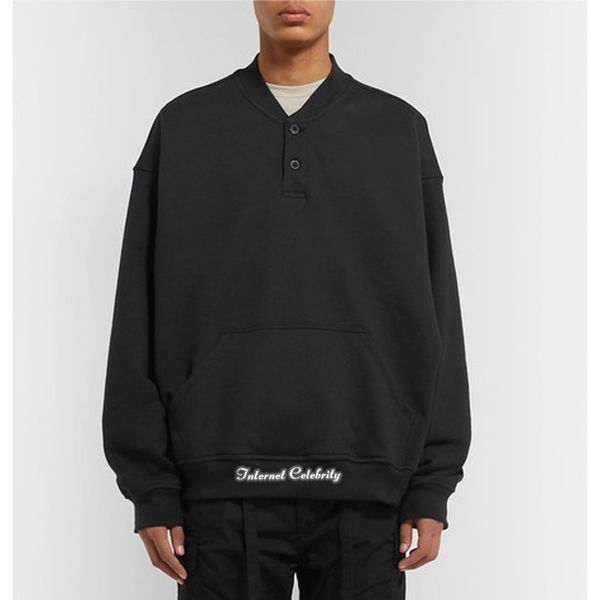 

trendy fear of god fog 6th 2019 season 6 vintage henry collar plain casual loose long-sleeved sweater, White;black