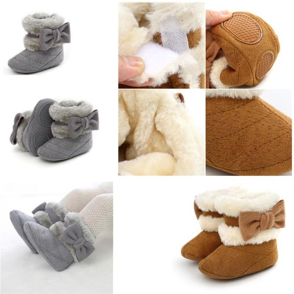 

first walkers flock fur baby girl winter booties pink boots for warming shoes born walker with headband