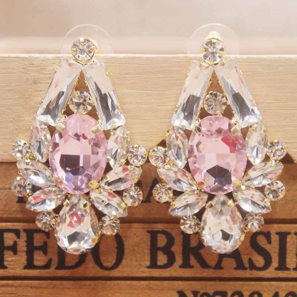 

zerong silver color big wedding drop earrings for bride cute rhinestone flower earrings female fashion jewelry crystal