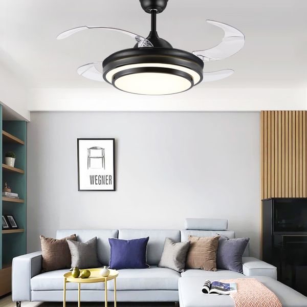 

electric fans led ceiling fan light interior living room invisible tricolor 42 inch with lights