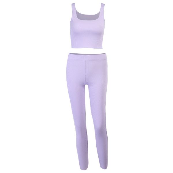 

women's tank trouser suit casual sport suit for ladies urban casual leotard breathable fashion versatile style knit suit pants, White