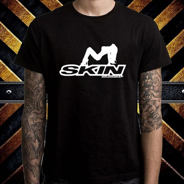 

skin industries logo men's black t-shirt size s to 3xl tee shirt gift funny cotton