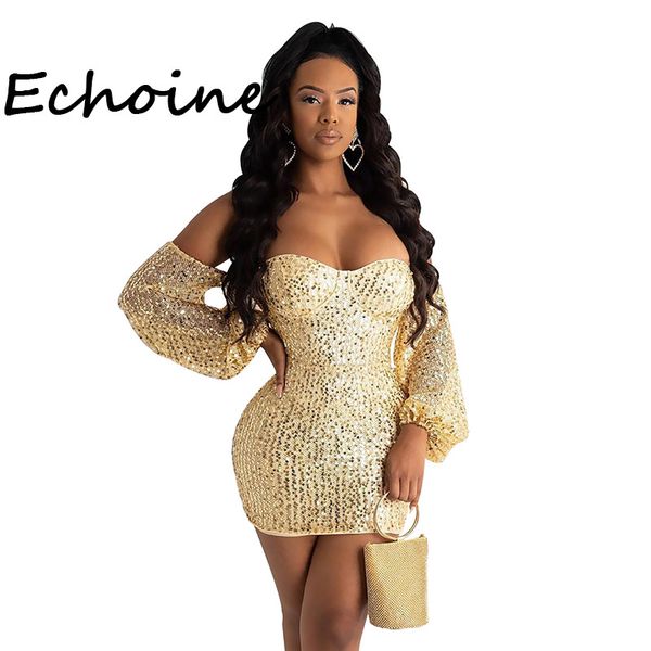 

cold should sequin dress lantern sleeve bodycon dresses woman party night vestidos autumn and winter, Black;gray