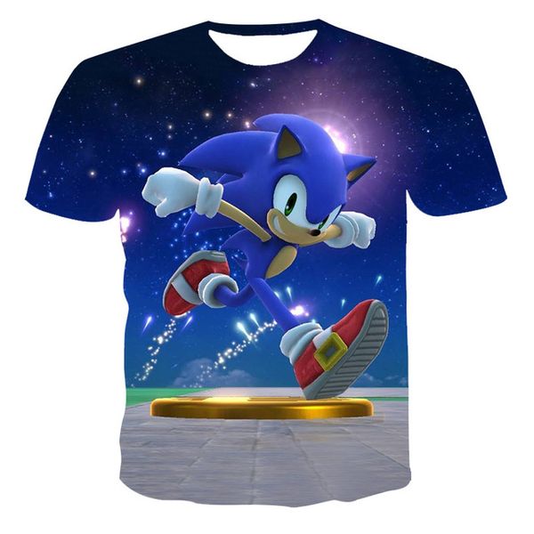 

men cartoon sonic hedgehog blue girls baby 3d print shirts oversized harajuku comics men clothing