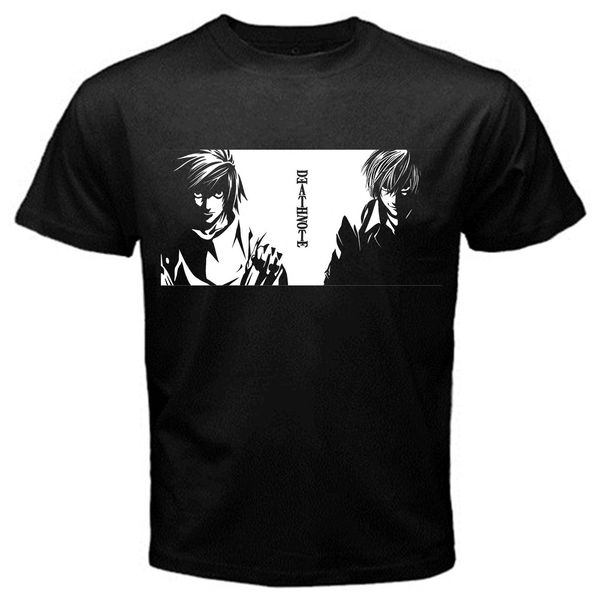 

100% хлопок печати mens summer death note kira аниме манга ryuk yagami япония t-shirt black basic tee tee shirt