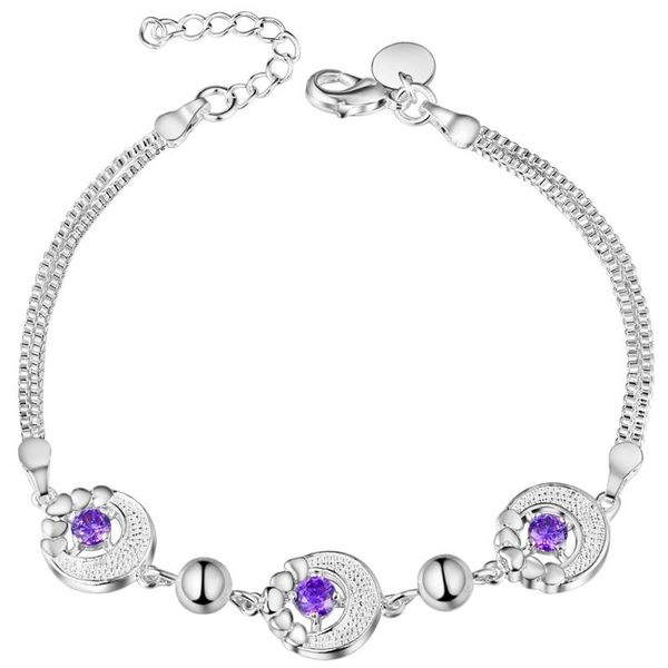

fine summer style fashion silver plated jewelry crystal circle bracelet for women yah321, Black