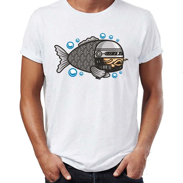 

men's t shirt robo carp robocop funny artwork printed tee