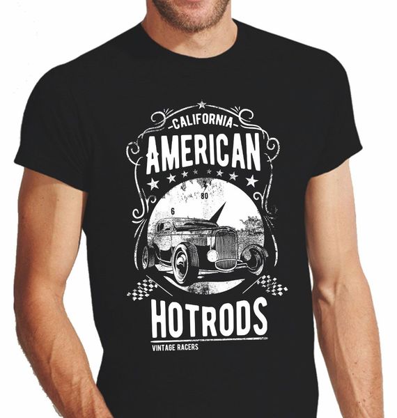

2019 summer tee shirt american rod oldtimer rockabilly oldschool vintage car auto t-shirt o-neck t-shirt