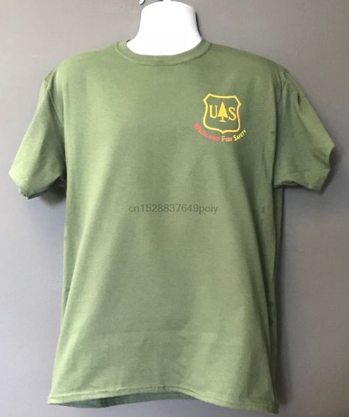 

usfs forest service wildland fire safety smokey bear od green short slv t shirt