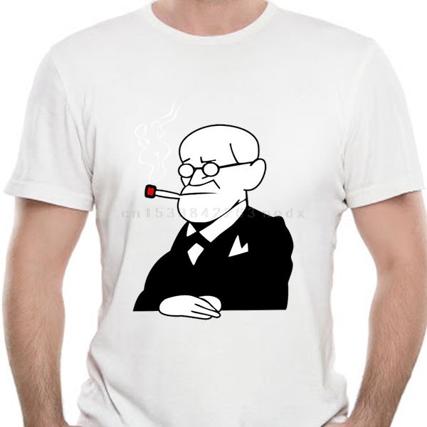 

sigmund freud psychologys cartoon t shirt letters crazy o neck printing funny gents 100% cotton summer shirt 6655d