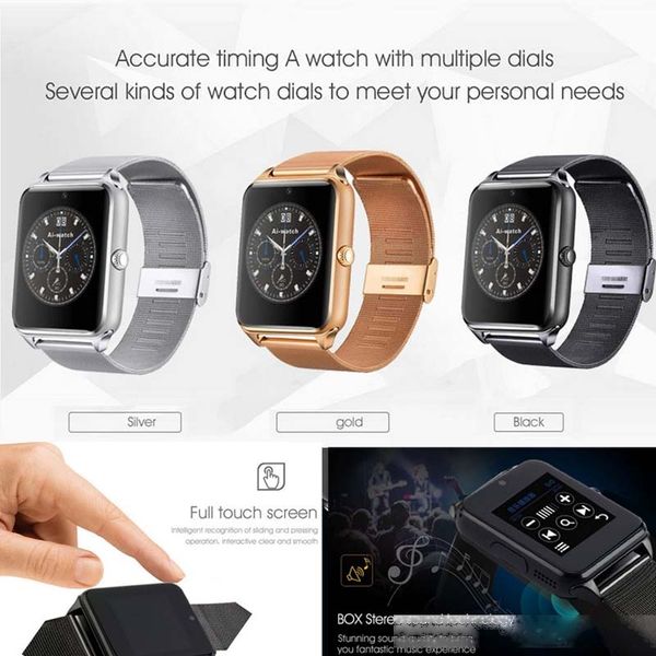 

z60 smart watch gt08 plus metal strap support camera sim tf card bluetooth compatible android pk y1 s8 x7d dz09 v8 watch