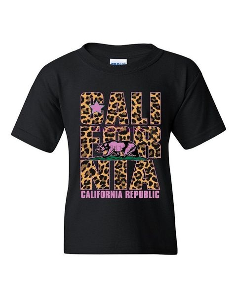 

california republic cheetah youth t-shirt leopard cali shirts funny printing t shirts men short sleeve t-shirts