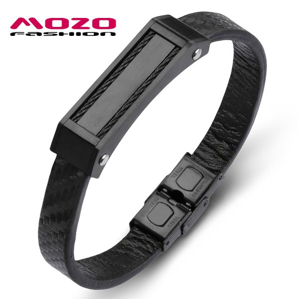 

charm bracelets fashion bangle 2021 bangles mens stainless steel leather men jewelry punk wrap vintage gift ps2138, Golden;silver