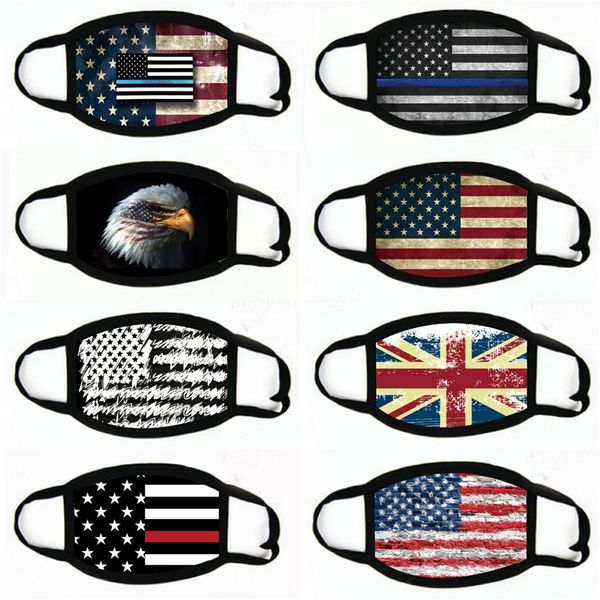 

designer ice silk face masks camo flag customized breathing valve protective dustproof earloop cloth mouth masks fy0066#712, Black