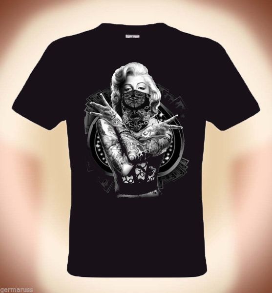 

мужчины t shirt 2019 summer мужской o-образным вырезом байкер футболка merelyn монро wv гангста посетом рубашка идеи