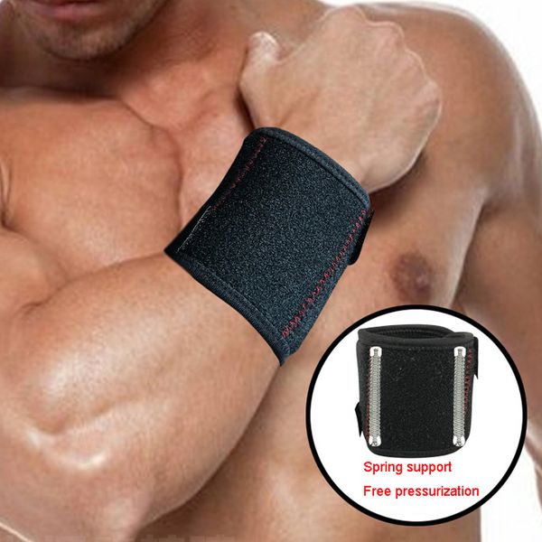 

1 pair wrist support material men women professional sports safety support wrist brace, Black;gray