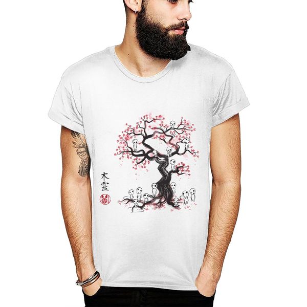 

cute kodama sakura tree t shirt for s-6xl popular short sleeve cartoon 100% cotton t-shirt