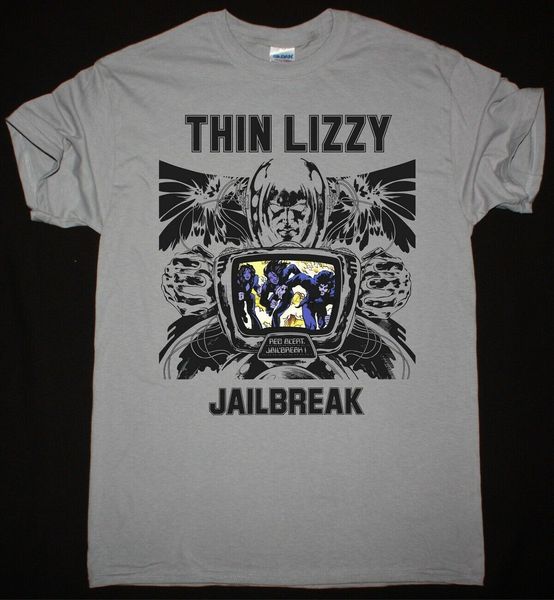 

thin lizzy jailbreak phil lynott gary moore hard rock new light grey t shirt