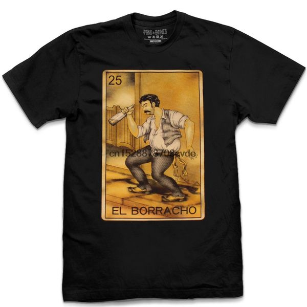 

summer cool funny t-shirtpins bones men el borracho loteria theme playing cards black t-shirt tee shirt