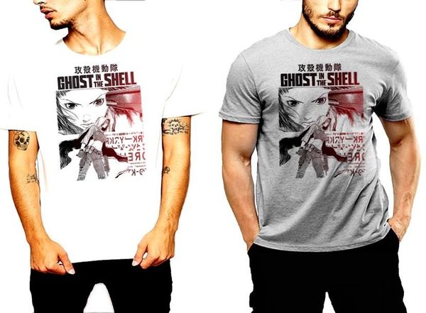 

100% cotton print mens summer ghost in the shell t-shirt, movie, classic vintage, animation