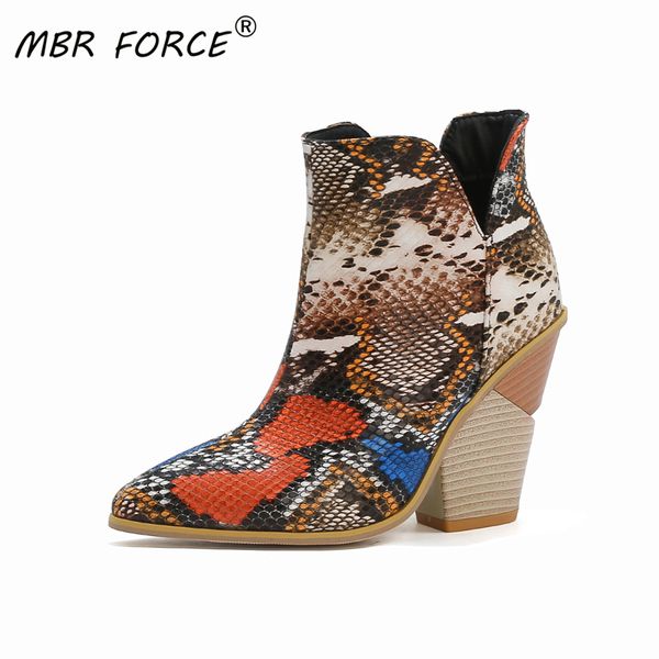 

mbr force fashion spring and autumn women pu high heels shoes woman pointed toe ankle boots ladies female shoes large size 34-43, Black