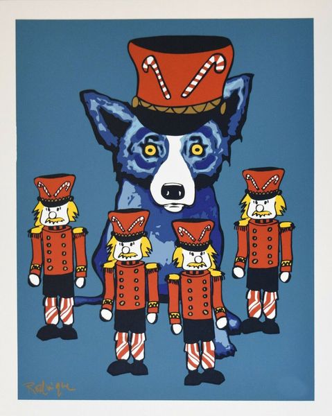 

george rodrigue blue dog soldier boy home decoration handpainted &hd print oil painting on canvas wall art canvas pictures 200914