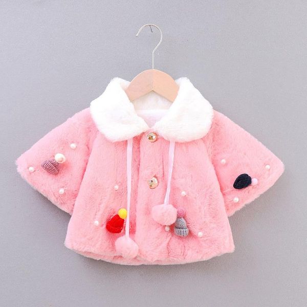 

warm girls winter coat fleece toddler girls jacket cape for kids fashion clothing, Blue;gray