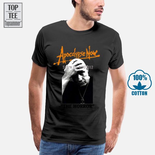 

fashion brand marlon brando apocalypse now the horror movie design men's t shirt o-neck short sleeve tees