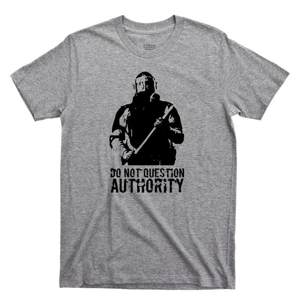 

do not question authority t shirt riot police military black print punk tee