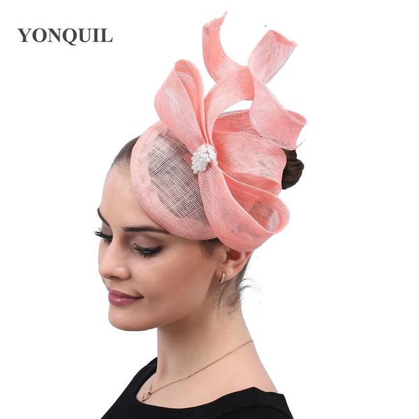 

new charming big bow hair fascinators fedora headbands women wedding millinery wedding hat ladies party headpiece, Blue;gray