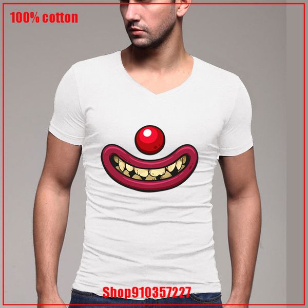 

clown mouth scary v-neck t shirt tee cool letter print camiseta 100% cotton t shirts party t-shirts t short sleeve soft funny