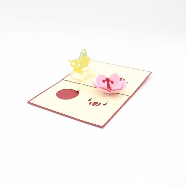 

cute love butterfly flower greeting card romantic carved hollow paper creative birthday post card ing