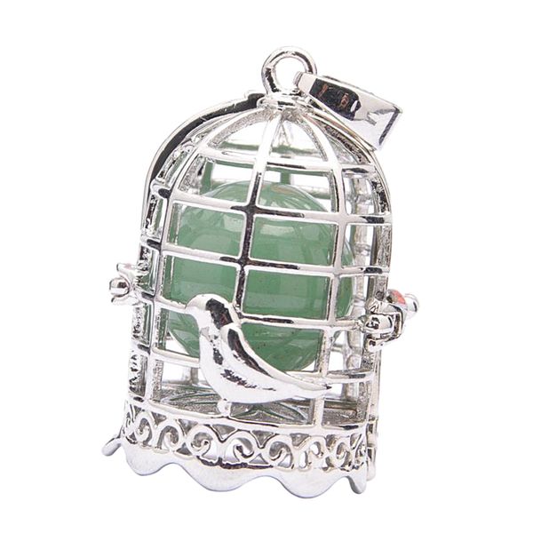 

sold metal copper birdcage design beads cage locket pendant for necklace bracelet keyring pendant, Silver