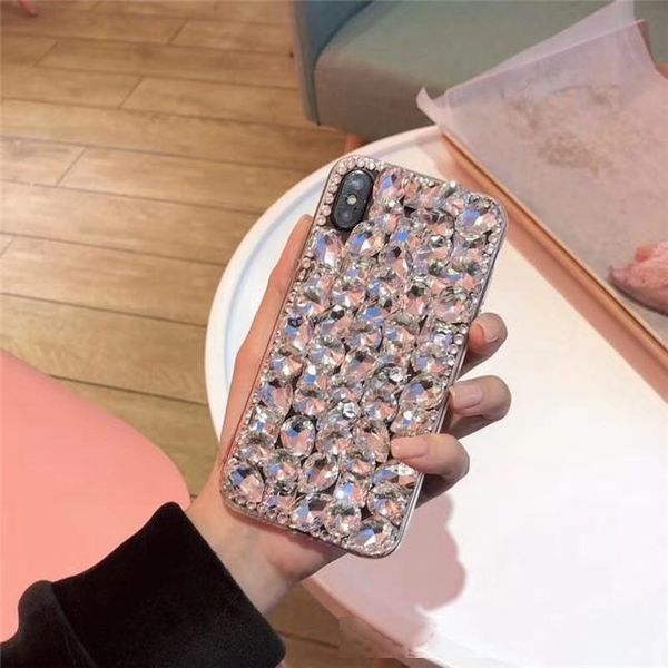

luxury bling full diamond rhinestone phone case for iphone xs max xr 8 7 6s plus bling glitter crystal cover phone case