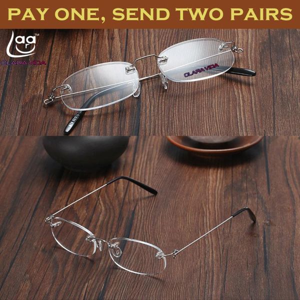 

leesbril lentes de lectura gafas de lectura two pairs rimless light anti-slip reading glasses+1+1.5+2+2.5+3+3.5+4 928, White;black