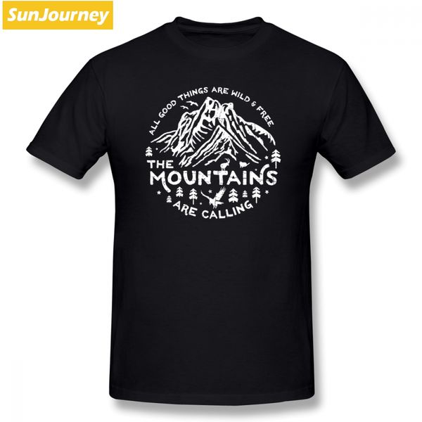 

hiking mountains are calling men t shirt hipster team plus size cotton crewneck custom short sleeve t-shirt men