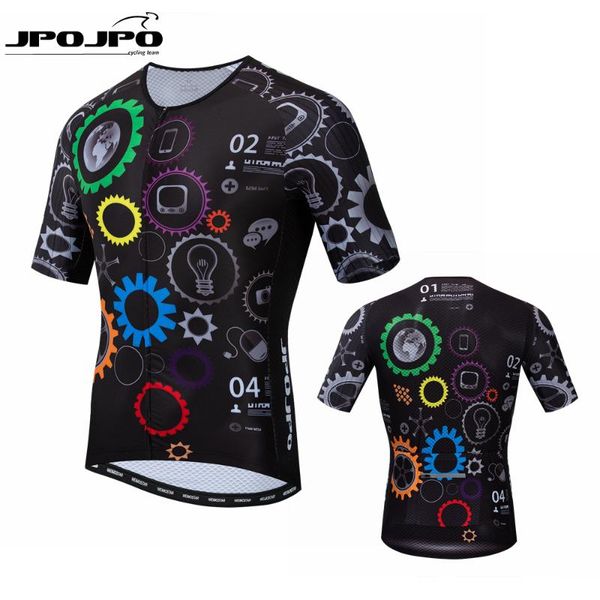 

jpojpo 2020 cycling jersey men gear bike team maillot ropa ciclismo summer short sleeve breathable bicycle clothing sport shirt, Black;red