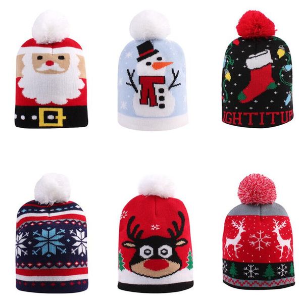 

рождество ребёнки мальчик knit hat малыш теплое крючком шапки дизайнер санта-клаус снеговика вязаная череп beanie cap детские шапки d91004, Yellow