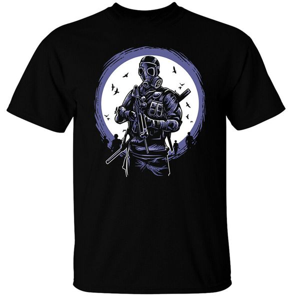 

gas mask soldier t-shirt mens gasmask dysan trooper custom printed tee shirt