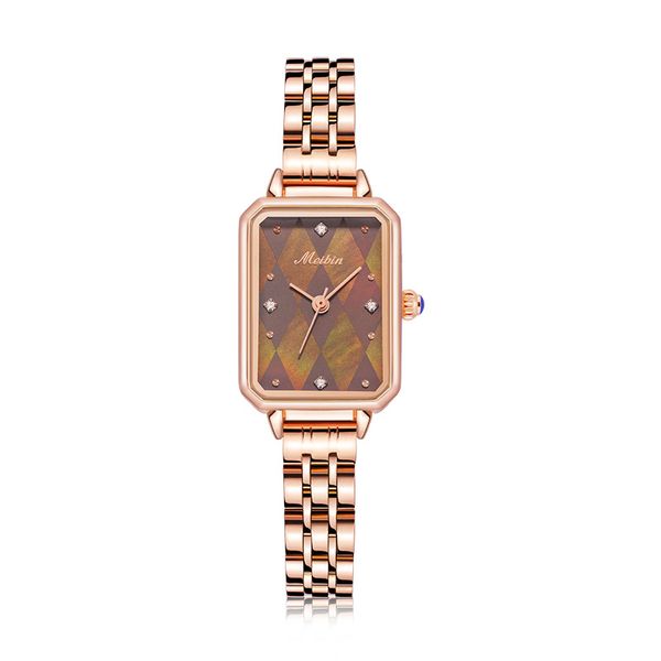 

high-end женские часы small square часы мода водонепроницаемые часы, Slivery;brown