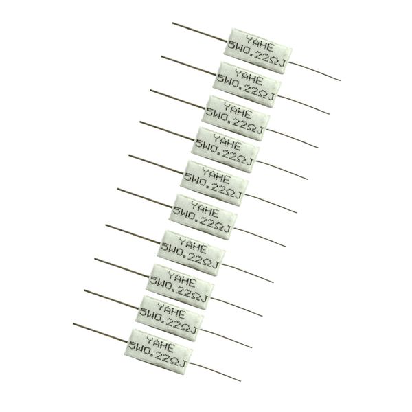 

10шт проволочные цемента резистор ceramic 5w горизонтальный 0.22ohm