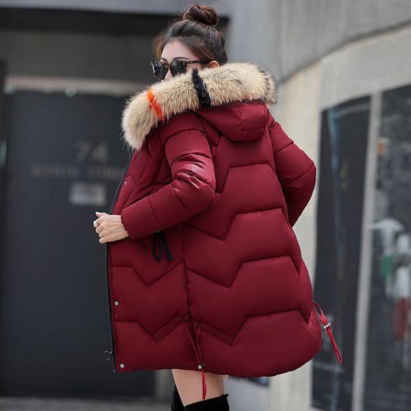 

women's down & parkas hooded winter coat jacket thick warm slim women casaco feminino abrigos mujer invierno 2021 wadded outerwear, Black