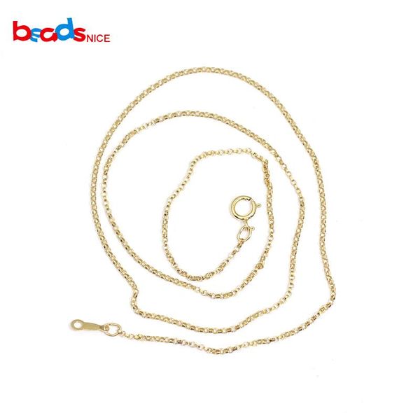 

beadsnice rolo chain necklace gold filled necklace birthday gift jewelry supply id40113, Silver