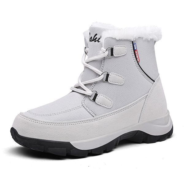 

women boots large size 42 winter shoes ladies snow boots platform keep warm ankle with thick fur heels botas mujer 2020, Black