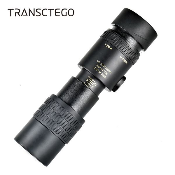 

powerful 10-100x30 hd monocular telescope zoom binoculars optical spotting scopes night vision hunting professional binoculars t191022