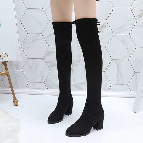 

boots pupuda winter platform women fashion high warm casual snow 2021, Black