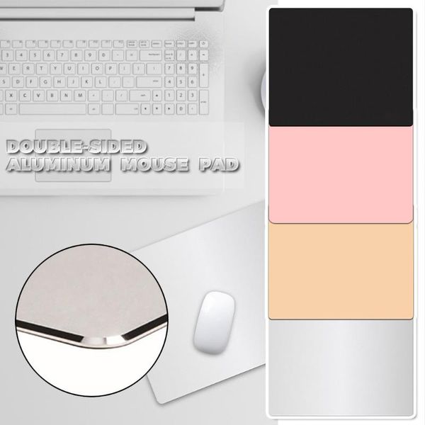 

mice carprie selling double-sided aluminum mouse pad 180*160mm alloy metal